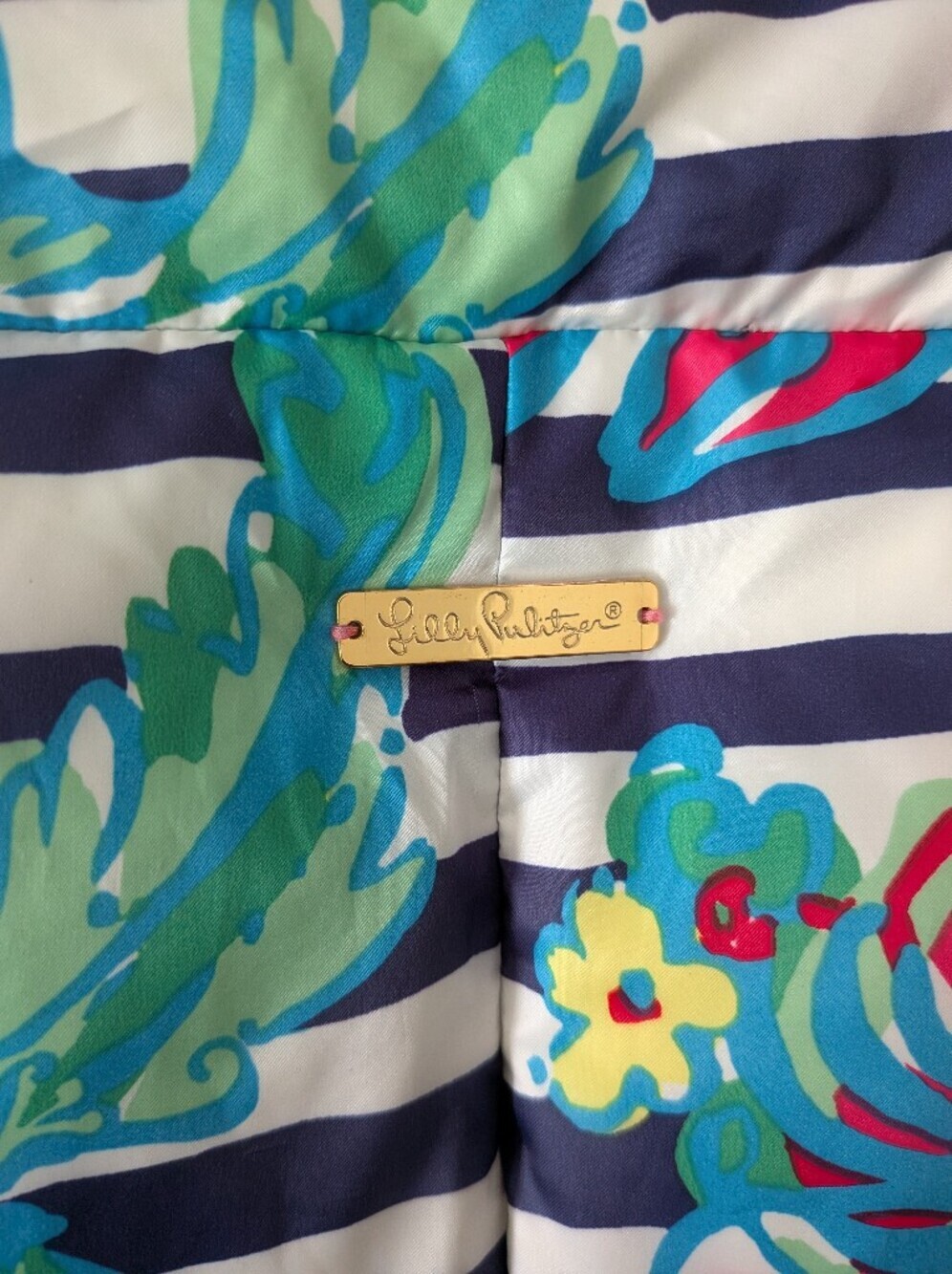 Lilly Pulitzer Vest Women's Large Puffer SYD Paradisio Down Feather Full Zip - Picture 7 of 12